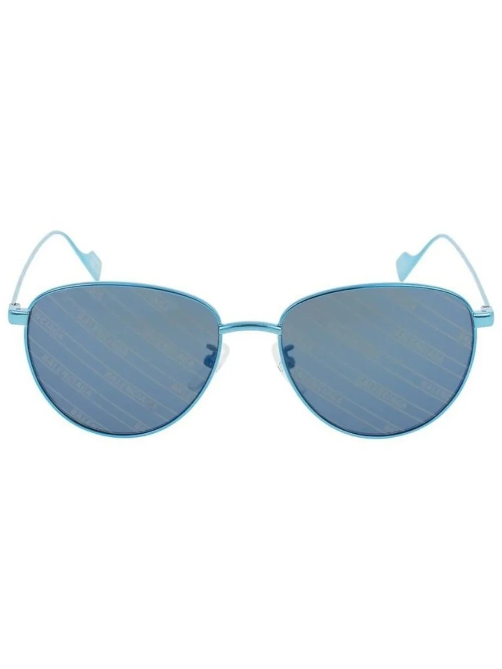 New Balenciaga Unisex Round/Oval Shiny Blue Fashion Designer Sunglasses